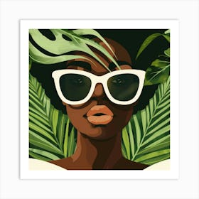 Afro-American Woman In Sunglasses 1 Art Print