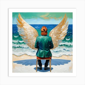 Abstract green angel Art Print