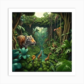 Tiger In The Jungle 1 Art Print