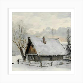 House In The Snow Art Print