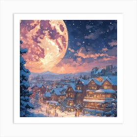 Full Moon In Winter Art Print