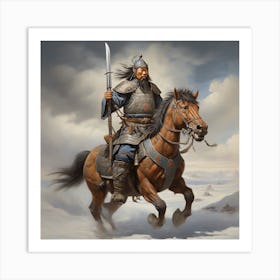 Leonardo Diffusion Xl Imaginary Image Of A Mongol Warrior 0 Art Print