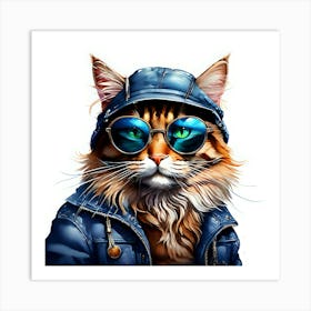 Cat With Sunglasses 7 Art Print