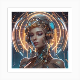 Futuristic Girl Art Print