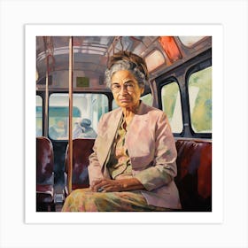 Woman On A Bus Art Print