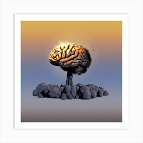 Brain Explosion Square Art Print