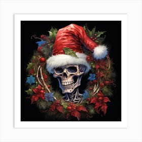 Christmas Skeleton  Art Print