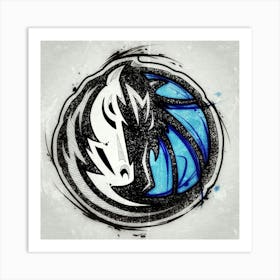 Dallas Mavericks Logo, logo , Dallas art, basketball Logo, team, ballers, I love this game, nba,nba logo, sports, sport art, fans art, red, white, blue, Mavs. 1 Art Print