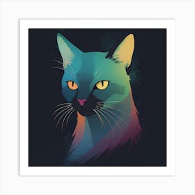 Rainbow Cat Art Print