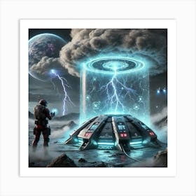 A Sci Fi Depiction Of Anti Storm Emitters Art Print