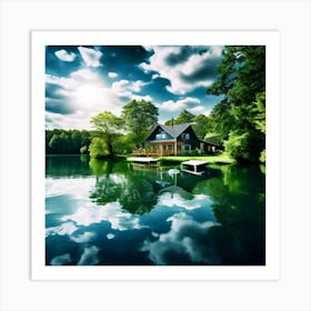 House On A Lake 3 Art Print