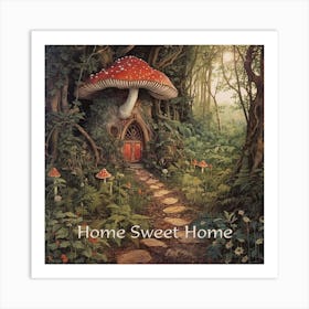 Magical Mushroom House in the Fairy Realm Art Print. Art Print