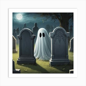 Ghost In The Graveyard Art Print