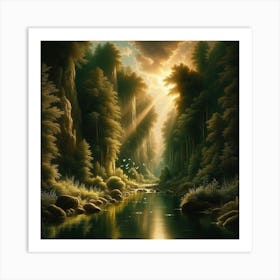 River In The Forest 2 Art Print