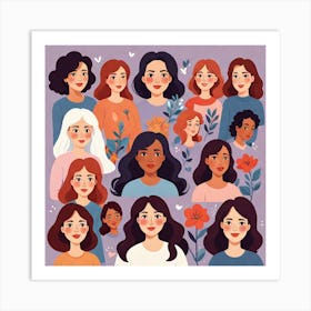 Portrait Of Women Art Print