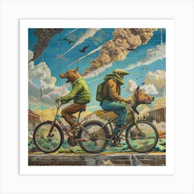 'Dogs On Bikes' Art Print