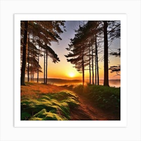 Sunrise In The Forest 21 Art Print