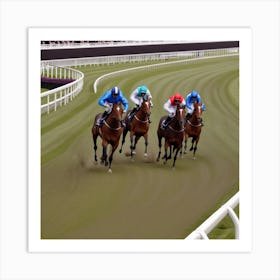 Horse Racing At London Art Print