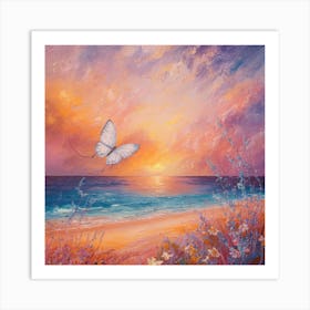 Butterfly At Sunset 7 Art Print