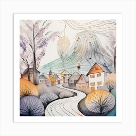 Village Road Art Print