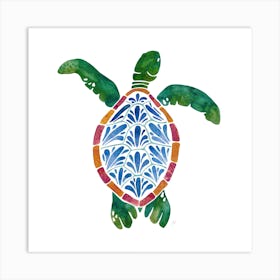 Green Sea Turtle Square Art Print