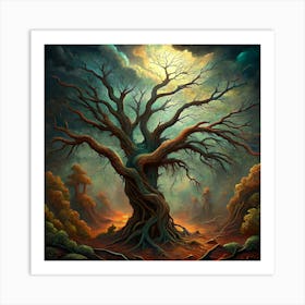 Twisted Tree In A Forest Art Print