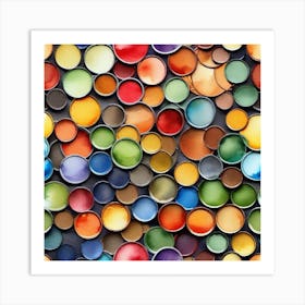 Colorful Paint Cans Art Print