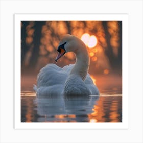 Sunrise Swan 2 Art Print