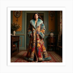 Woman In A Fur Coat 3 Art Print