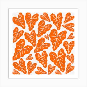 Orange Leaves Pattern Art Print