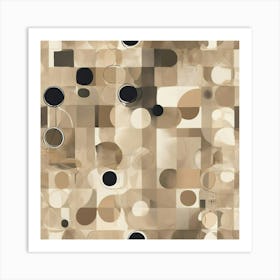 Beige Circles 1 Art Print