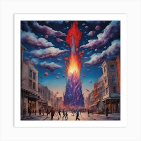 Burning City Art Print