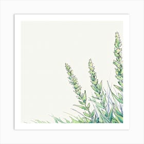 Watercolor Grasses Art Print