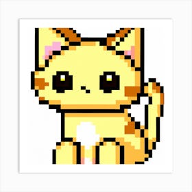 Pixel Cat Art Print