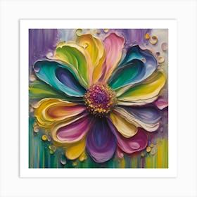 Abstract bright colours flower Art Print