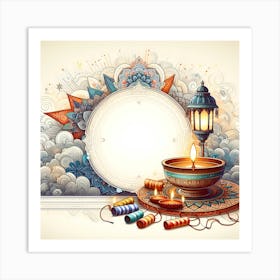 Diwali Greeting Card 8 Art Print