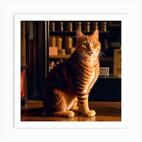 Cat In A Shop 1 Art Print