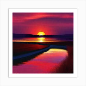 Sunset Over The Water 8 Art Print