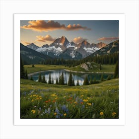 Wildflowers In The Mountains 6 Art Print