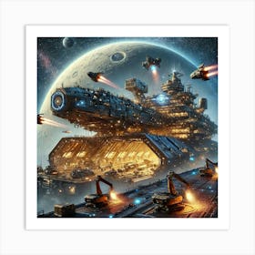 Moonforge Mobile Shipyard Converted Art Print