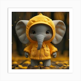 Rainy Day Elephant Art Print