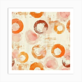 Orange Circles 3 Art Print