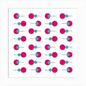 Pink and Blue Circles 1 Art Print