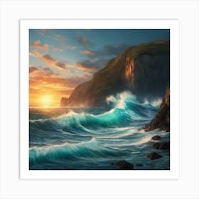 Sunset On The Cliffs Art Print