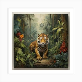 Tiger In The Jungle Art Print