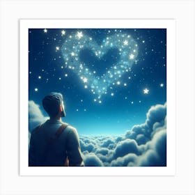 Heart Shaped Clouds Art Print