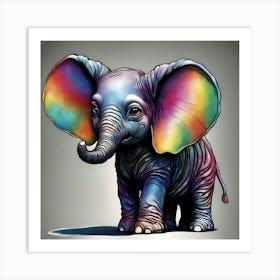 Rainbow Elephant Art Print