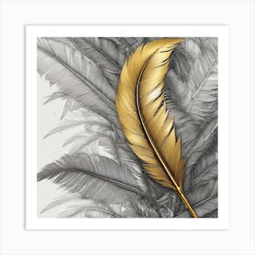 Gold Feather Art Print