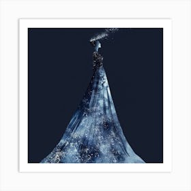 Woman In A Blue Dress 4 Art Print