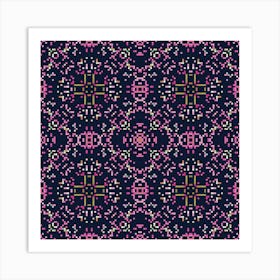 Traditional ornament. Folk motif. Textile rapport. 3 Art Print